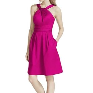 David's Bridal Pink Halter Pleated Dress